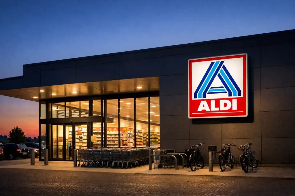 Aldi supermarkt bij avond in Berkel en Rodenrijs